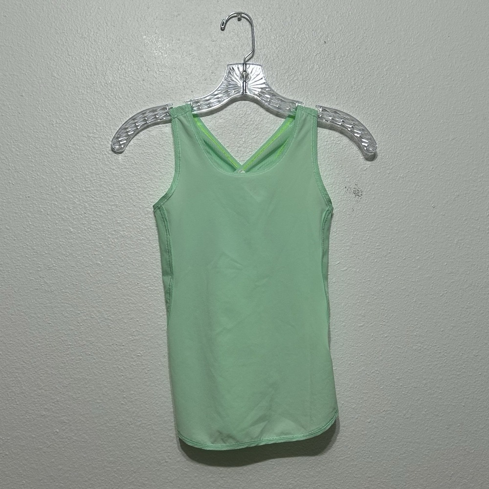 Ivivva By Lululemon Green V-Neck Racerback Athletic Sleeveless Tank Top Girl's 7